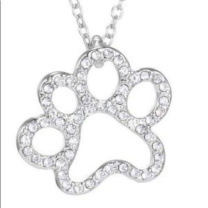 Necklace Paw Print in Rhinestones ! ADORABLE !